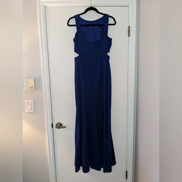 Ralph Lauren long formal dress with side cut outs in deep royal blue - size 4 - Picture 3 of 5